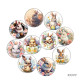 20MM rabbit Print glass snap button charms
