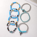 Bullhead Cactus Bracelet Set Bohemian Multi layered Western Women's Jeans Turquoise Elastic Bracelet