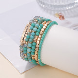 Crystal Beaded Bracelet 6-piece Combination Set Fashion Colorful Elastic Bracelet