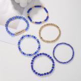 Crystal Beaded Bracelet 6-piece Combination Set Fashion Colorful Elastic Bracelet