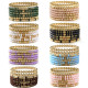 Bohemian style solid color soft clay bracelet 7-piece set with multi-layer stacked round bead beaded elastic bracelet