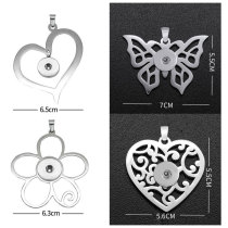 Stainless steel love Butterfly  flower Pendant  fit 20MM Snaps button jewelry wholesale