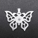Stainless steel love Butterfly  flower Pendant  fit 20MM Snaps button jewelry wholesale