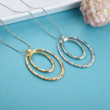 Double layered circular pendant necklace