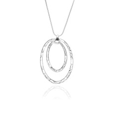 Double layered circular pendant necklace