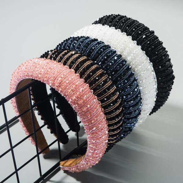 Handwoven beaded headband Baroque sponge hair accessories