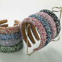 Handmade sponge inlaid diamond wide edge headband hair accessories