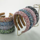 Handmade sponge inlaid diamond wide edge headband hair accessories