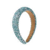 Handmade sponge inlaid diamond wide edge headband hair accessories