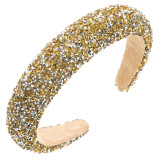 Handmade sponge inlaid diamond wide edge headband hair accessories