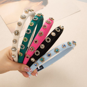 Baroque water diamond floral headband hair accessories