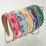 Full Diamond Fashion Wide Edge Shining Color Drill Bit Hoop Hair Ornament