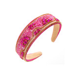 Full Diamond Fashion Wide Edge Shining Color Drill Bit Hoop Hair Ornament