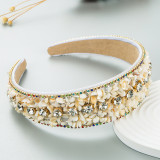 Colorful turquoise inlaid diamond wide edge headband hair accessories