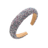 Handmade sponge inlaid diamond wide edge headband hair accessories