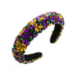 Set with diamond sponge wide edge Baroque headband hair accessories