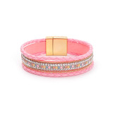 Simple and fashionable leather magnetic buckle bracelet