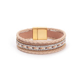 Simple and fashionable leather magnetic buckle bracelet