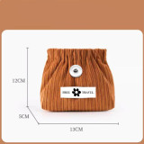 Automatic Closing Fragment Lipstick Bag Portable Corduroy Storage Small Bag fit 20MM  Snaps button jewelry wholesale