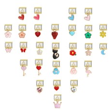 Free Single hook style splicing love Flower cartoon Italian charm bracelet