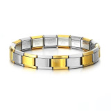 Ltalian Charm bracelet square elastic splicing stainless steel strap chain