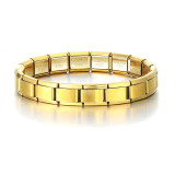 Ltalian Charm bracelet square elastic splicing stainless steel strap chain
