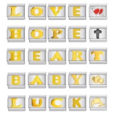 Free splicing English letters DIY Italian charm bracelet