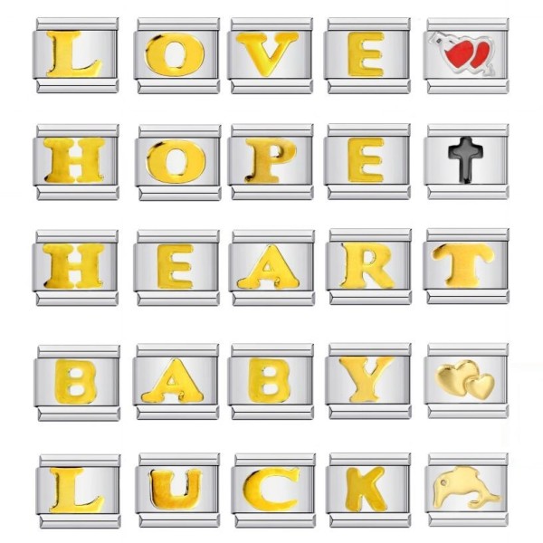 Free splicing English letters DIY Italian charm bracelet