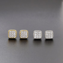 Geometric Zircon Colored Sugar Earrings