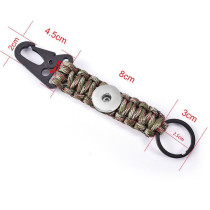 Seven core umbrella rope mountaineering buckle woven pendant keychain fit  20MM Snaps button jewelry wholesale