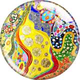 20MM Colorful patterns Print glass snap button charms