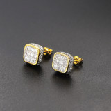 Geometric Zircon Colored Sugar Earrings