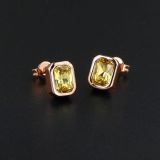 Geometric Zircon Colored Sugar Earrings