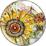 20MM Colorful patterns Print glass snap button charms