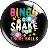 20MM bingo shake those ball Print glass snap button charms