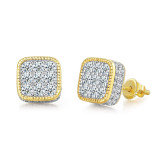 Geometric Zircon Colored Sugar Earrings