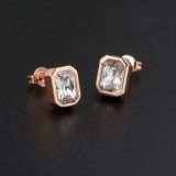 Geometric Zircon Colored Sugar Earrings