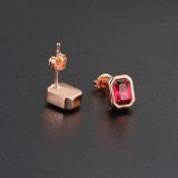 Geometric Zircon Colored Sugar Earrings