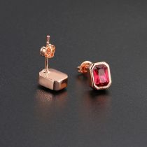 Geometric Zircon Colored Sugar Earrings