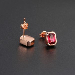 Geometric Zircon Colored Sugar Earrings