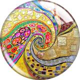 20MM Colorful patterns Print glass snap button charms