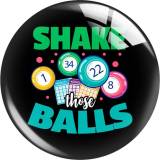 20MM bingo shake those ball Print glass snap button charms