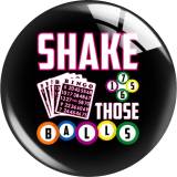20MM bingo shake those ball Print glass snap button charms