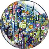 20MM Colorful patterns Print glass snap button charms