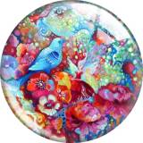 20MM Colorful patterns Print glass snap button charms
