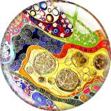20MM Colorful patterns Print glass snap button charms