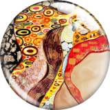 20MM Colorful patterns Print glass snap button charms