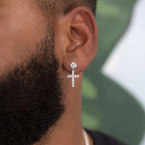 Zircon Cross Earrings Hip Hop Popular Earrings