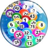 20MM bingo shake those ball Print glass snap button charms