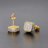 Geometric Zircon Colored Sugar Earrings